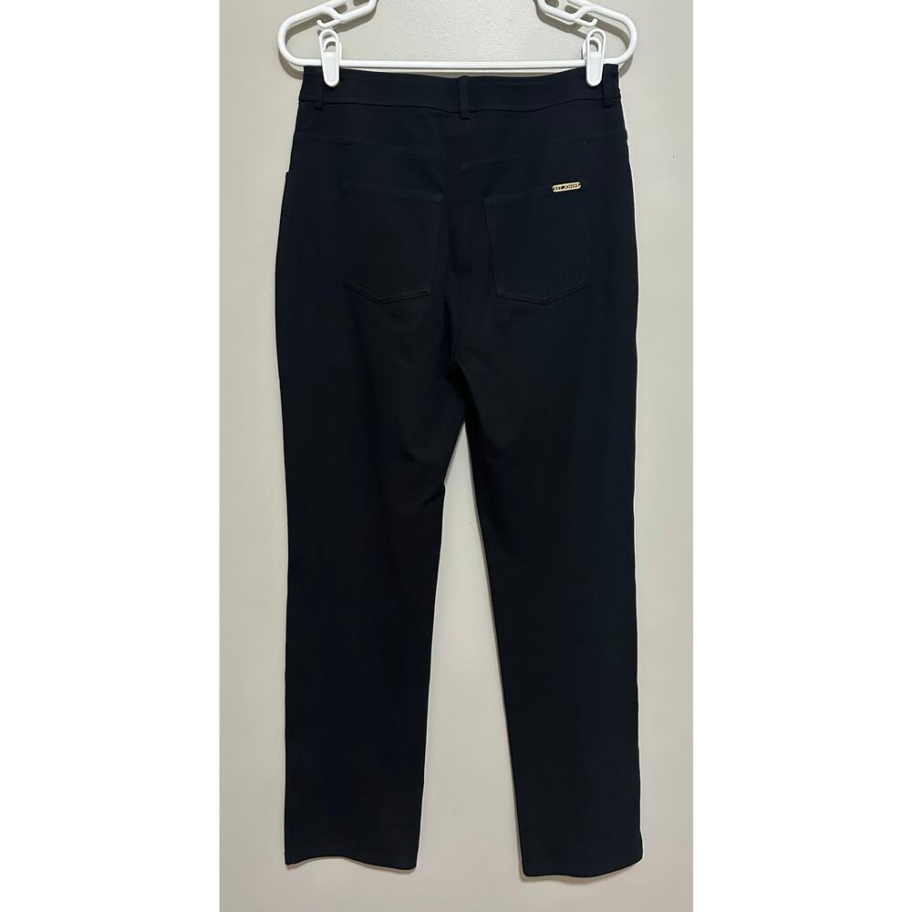 St John Black Pants Gold Hardware Stretch Twill Womens 6 - Picture 4 of 6